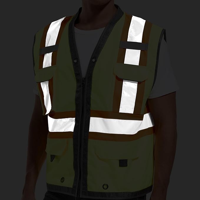 Reflective Safety Vest for Men and Women - Class 2 High Visibility Construction Vest - Dual Tone Reflective Strips