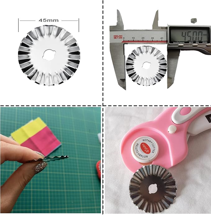 45mm Pinking Rotary Cutter Blades, Wavy Replacement Blade, Rotary Blades Refill - Image 2