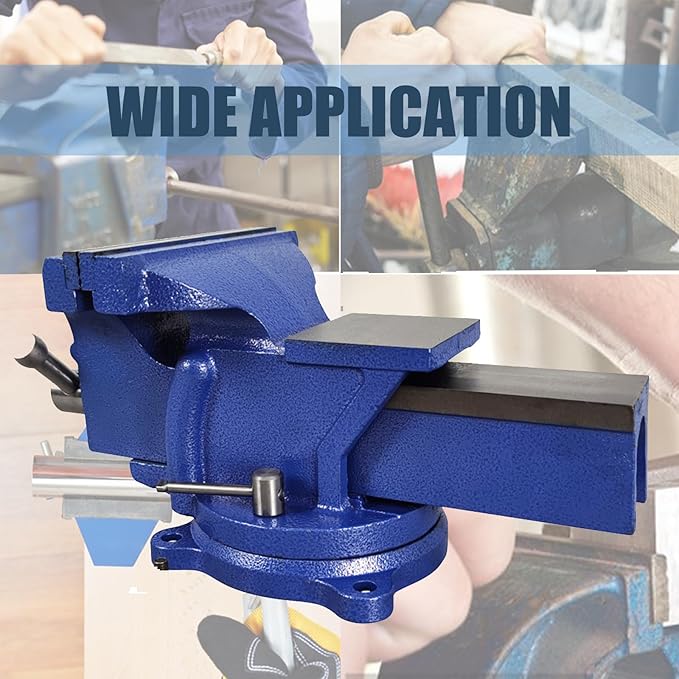 INTBUYING 8-inch Bench Vise Clamping Work-piece Heavy Duty Bench Vise with 360 Degree Swivel Locking Base for Home or Business