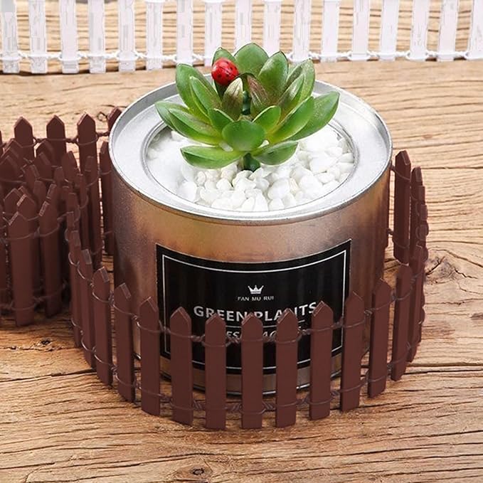 35 Inches Mini Fairy Garden Fence DIY Small Wood Decorative Picket Fence Micro - Image 4
