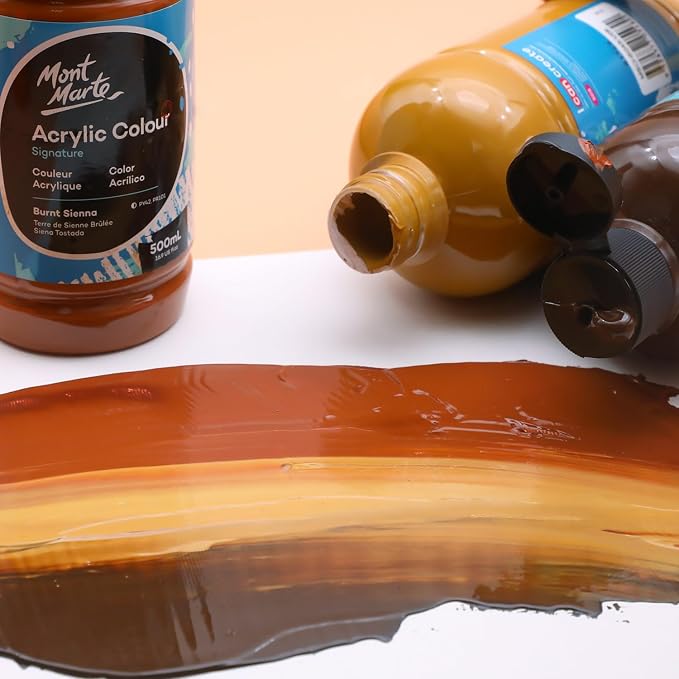 Mont Marte Signature Burnt Sienna Acrylic Paint, Semi-Matte Finish, Suitable - Image 2
