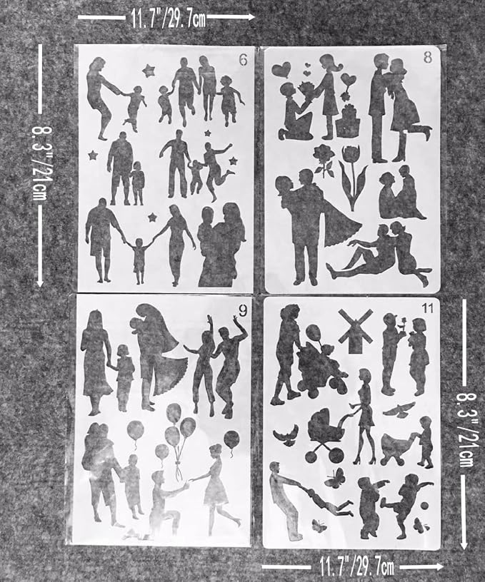 TIAMECH 4 Pcs A4 Reusable Family Stencils - Image 6