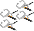 ZOENHOU 4 Pack 6 Inch C Clamp Locking Plier with Swivel Pads and Rubber Handle, C Type Adjustable Vise Grip Locking Pliers, Weldingc C Clamp Plier for Metal DIY Woodworking