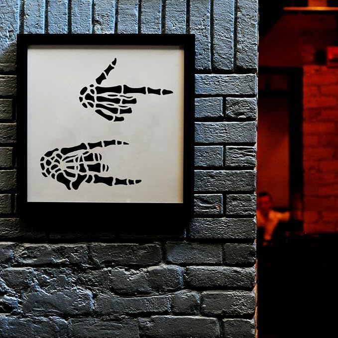 Skeleton Hands Wall Stencil for Painting, 11.8" x 11.8"Halloween Reusable - Image 5