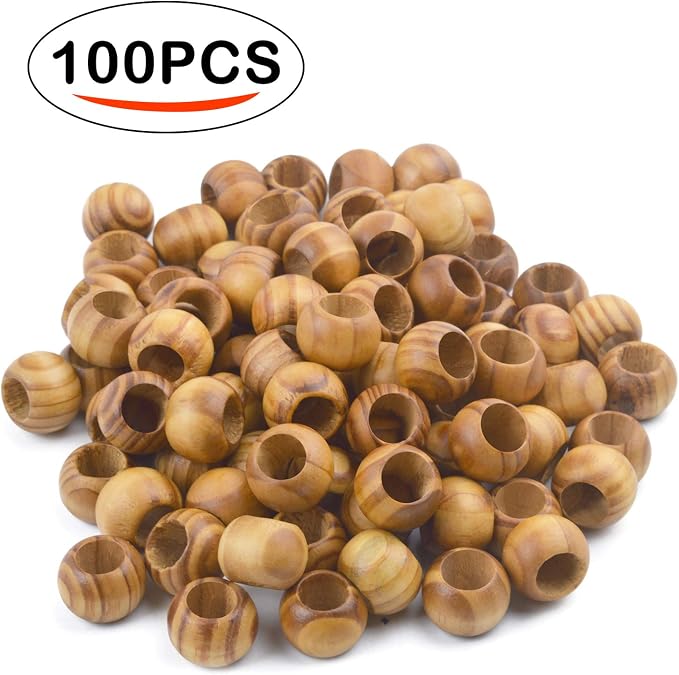 Natural Wooden Beads, 100 Pieces 20mm Diameter Round Loose Spacer Beads Large - Image 6