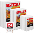 ESRICH Stretched Canvas for Painting, 24 Multi Pack 11x14, 5x7 Blank Canvases by ESRICH