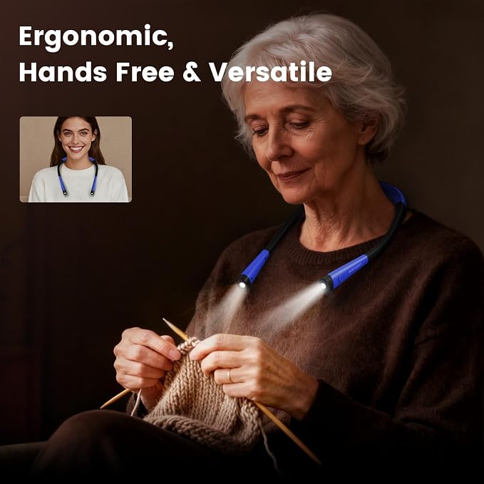 Glocusent Book Light, 3-Color & 6-Brightness Reading Light, Bendable Neck Light - Image 3