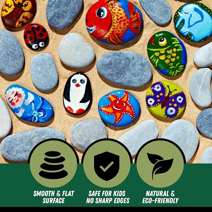 PGN 20 Large River Rocks for Painting - Image 2