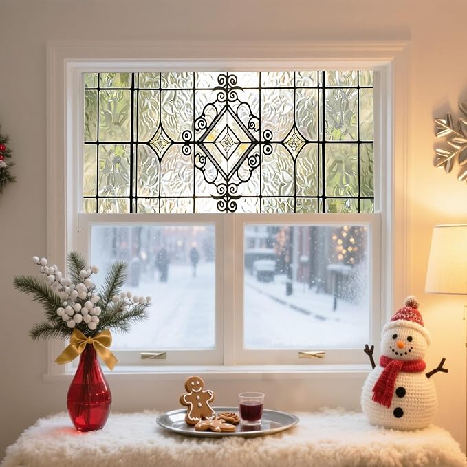 IVN Window Film Geometric Stained Glass Decorative Window Privacy Film | Window - Image 2