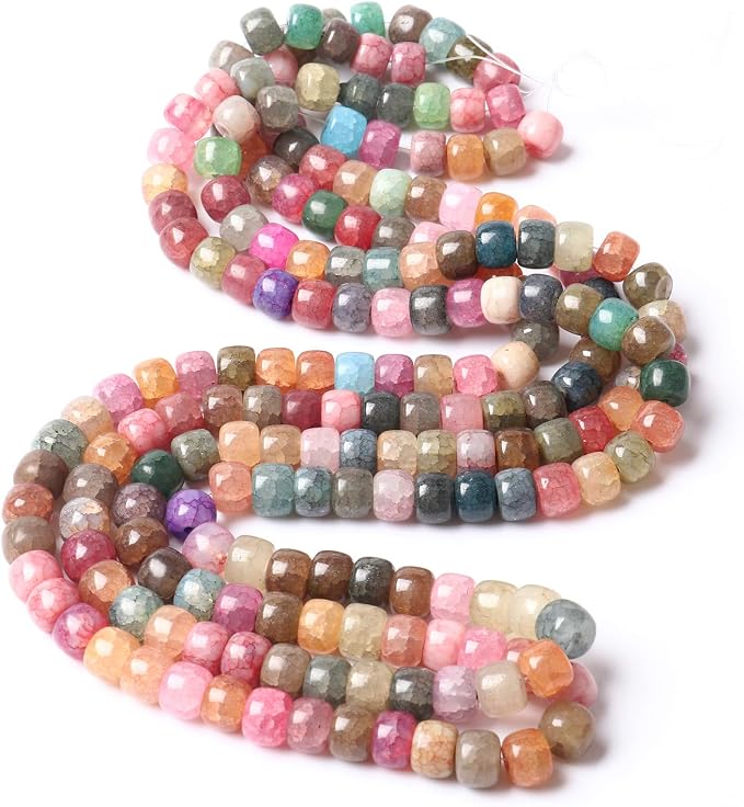 200PCS Natural Stone Beads Flat Agate Spacer Beads Bulk - Image 5