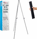 U.S. Art Supply 63" High Metal Folding Display Easel by USArtSupply