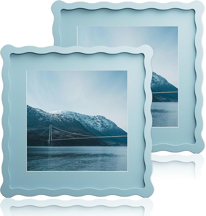 10x10 Wavy Picture Frame With Mat by Unknown