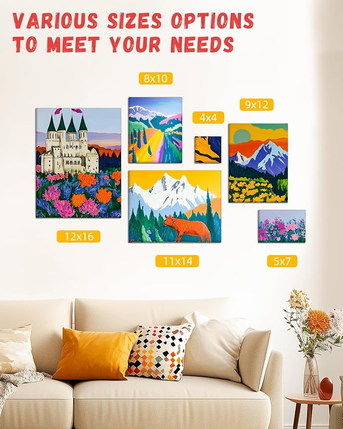Simetufy 12 Pack 8x8 Inch Painting Canvas Panels Square Boards - Image 7