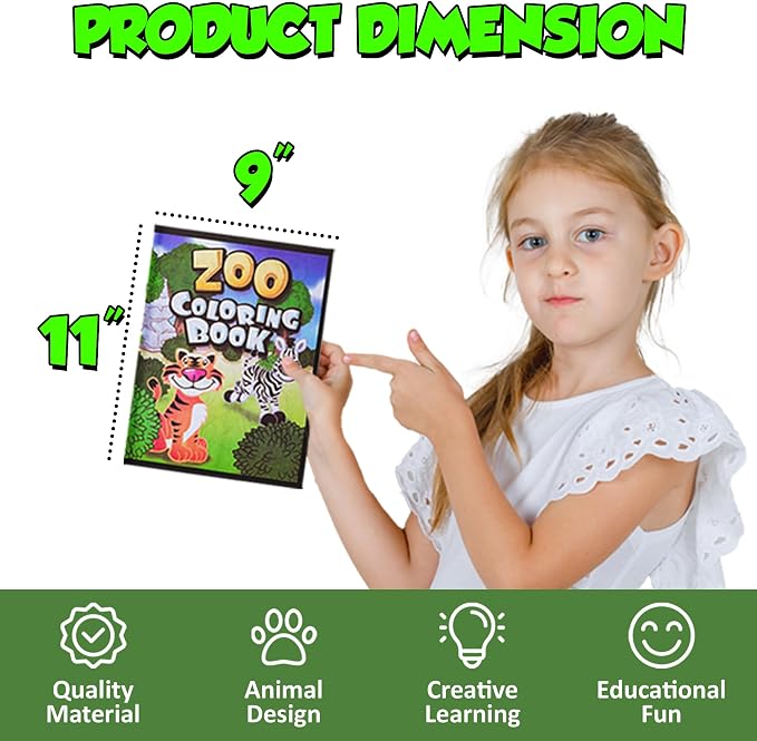 18Pcs Zoo Animal Coloring Books Bulk - Image 5