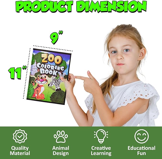 72Pcs Zoo Animal Coloring Books Bulk - Image 2