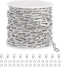 SMYHTGLIF 5 Meters Flat Paperclip Stainless Steel Jewelry Making Chains Silver by SMYHTGLIF