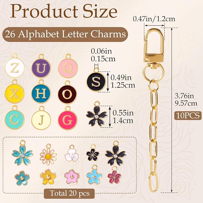 Hzopcw 56pcs Multicolor Keychain Making Kit, Swivel Snap Hook Chains - Image 2
