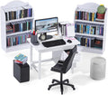1:12 Scale Mini Desk Set with 100 Mini Books & 2 Bookshelves — Miniature by Unknown