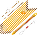 KOOTANS 11FT Fiberglass Running Electrical Wire Cable Glow Rods Wire Pulling Tools Fish Tape Cable Puller Through Wall Snake Fish Rods Kit with Different Attachments