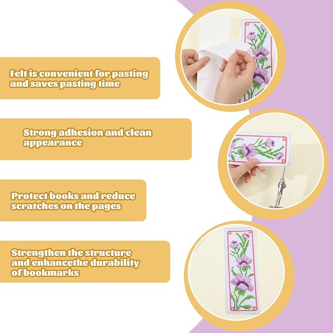 ORIGACH 6 Set Flowers Cross Stitch Bookmark Kit - Image 4