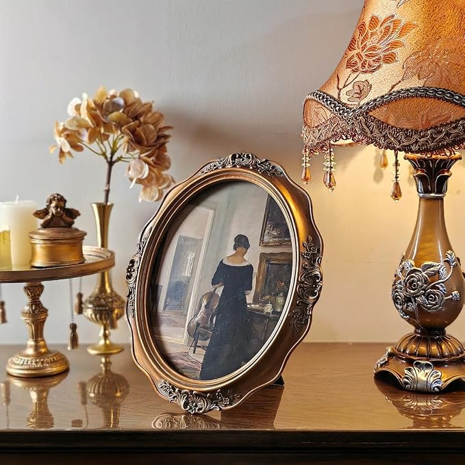SIKOO Vintage Picture Frames 8x10 Oval Picture Frame - Image 3