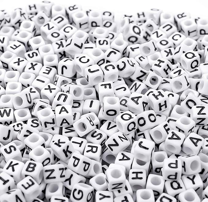 Augshy 700PCS White Letter Beads Alphabet Beads by Augshy