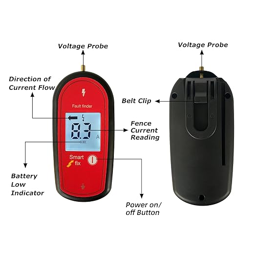 Electric Fence Voltage Tester, Handheld Fence Fault Finder Fence Tester for Farms, Digital Display High Voltage 200-15000V Gardening Tools