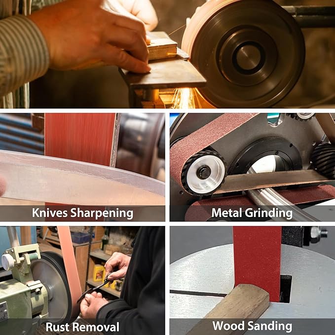 2 x 42 Inch Ceramic Grinding Belts, 36 Grit 2x42 Metal Sanding Belt, Sharpening Sander Belts for Knife Metal, 5 Pack