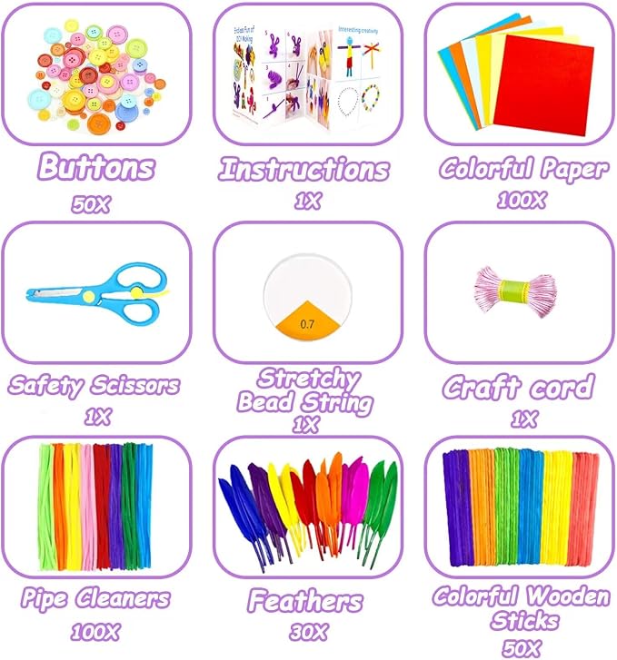 VLUSSO 3000Pcs DIY Arts and Crafts Supplies Kit - Image 5