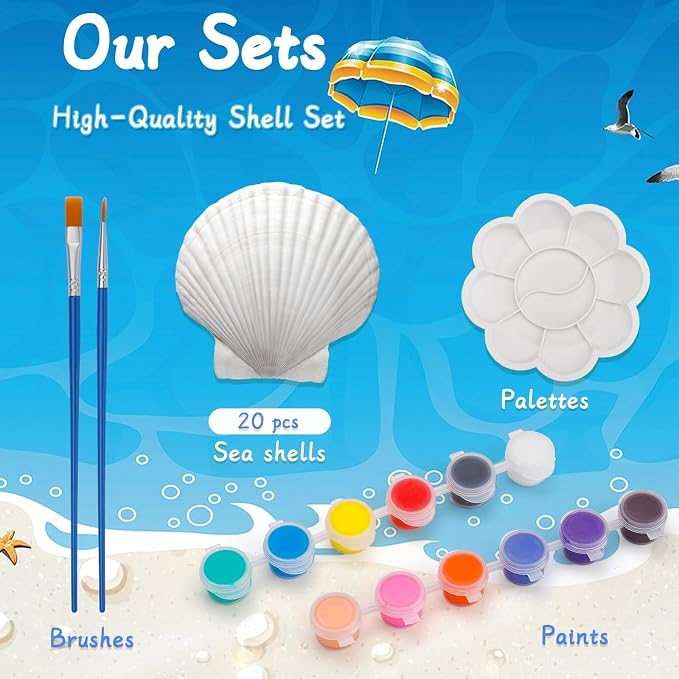 MORFEN 20 PCS Scallop Shells Seashells - Image 2