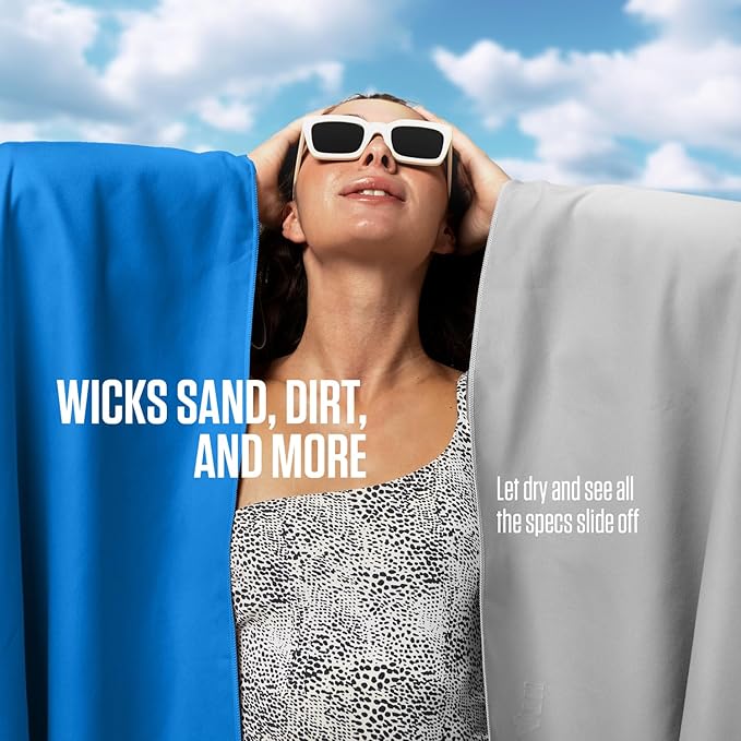 VENTURE 4TH Quick Dry Towel. Microfiber Travel Towel Ideal for Camping, Hiking, Backpacking, Gym. Lightweight & Fast Drying Travel Towels for Body. Compact & Easy to Pack - Blue Medium