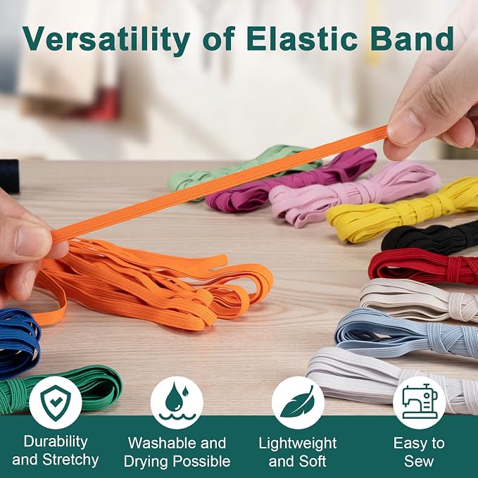 Airisoer 12 Rolls 1/4 Inch Elastic Band - Image 5