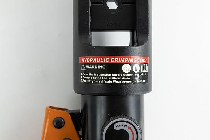 AMZCNC 16 Ton Hydraulic Wire Crimper Battery Cable Lug Terminal Crimping Tool WIth Standard US cable Dies,Crimps 6 AWG to 600 MCM, Cable Crimping Tool with 13 Pairs of Standard US cable Dies