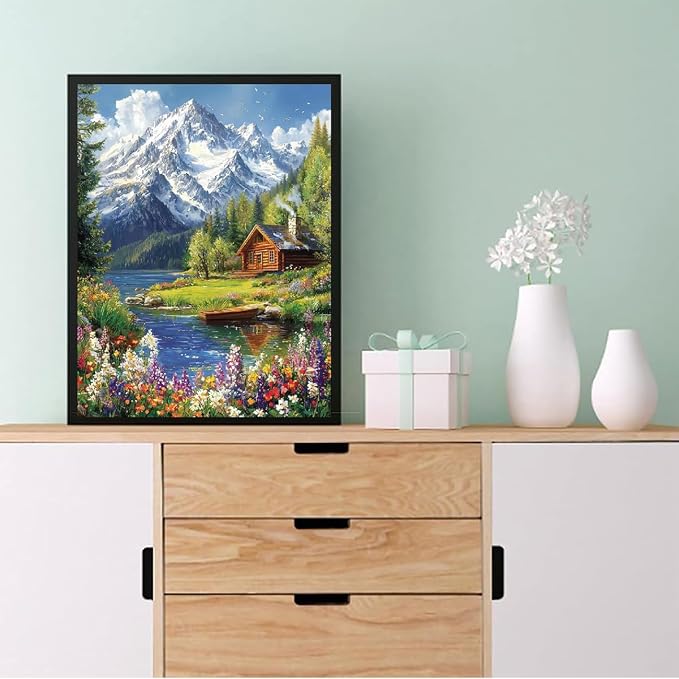 Eiazuiks Stamping Cross Stitch Kit, Snow Mountain Counting Cross Stitch Kit - Image 2