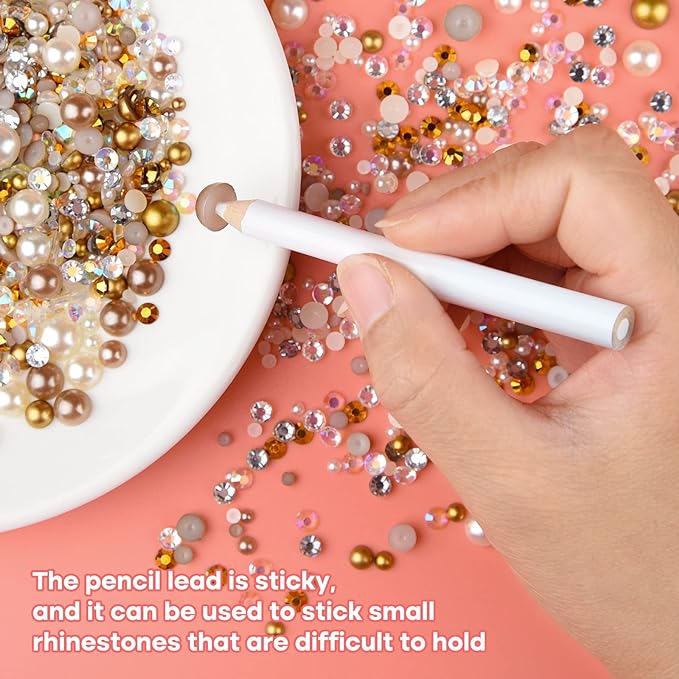 ASTARON 50g Mix Flatback Rhinestones Half Pearls - Image 5