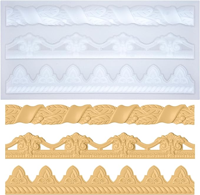 Art Molds for Polyclay Air Dry Clay Plaster Epoxy Resin Fondant Cake Decor 3 by FUNSHOWCASE