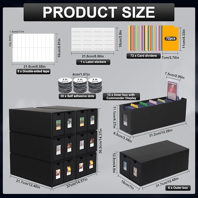 Card Storage Box, 11000+ Trading Card Storage 2000+ Toploader Card Storage Box - Image 3