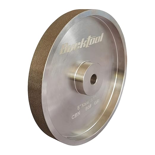 BUCKTOOL 80 Grit 8 Inch CBN Grinding Wheel, 1" Wide, 5/8" Arbor Cubic Boron Nitride Sharpening Wheel for Sharpening Wood-Turning Tools, Chisels, Hardcore and More