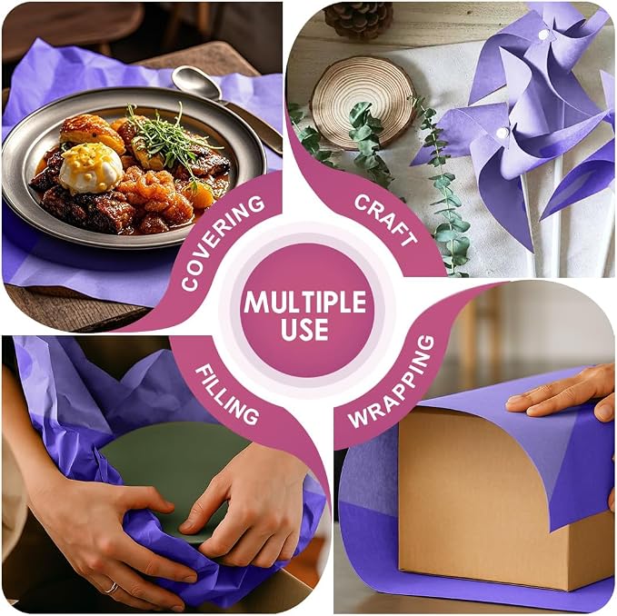 PerkHomy Purple Kraft Paper Roll 17.5" x 760" - Image 7