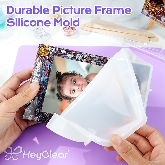 HeyClear Epoxy Resin Picture Frame Silicone Mold Kit -34 oz Super Clear and - Image 4
