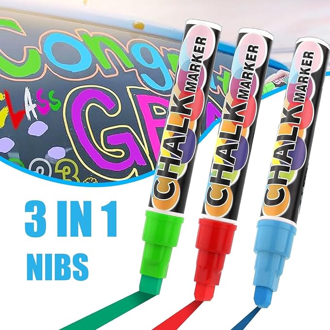 Celepen Window Chalk Markers for Cars Glass Washable, 8 Colors Jumbo Liquid - Image 2