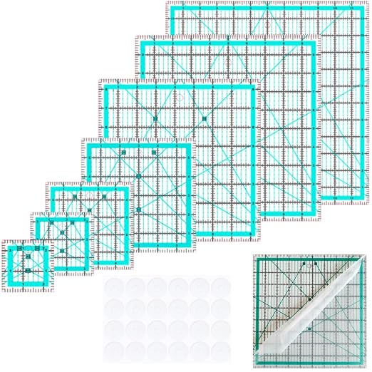 Quilting Square Rulers, 7 Square Quilting Templates Quilt Ruler by ZICALSO