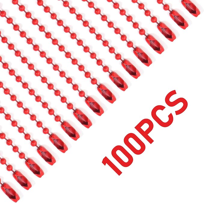 Lemonkey 100Pcs Ball Beads Chains Bulk, 4 Inch Dog Tag Metal Small Chains - Image 4