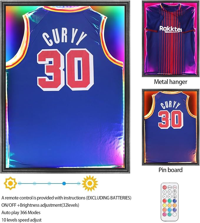 Jersey Frame Display Case with LED, Sports Jersey Frame Lockable Shadow Box - Image 3