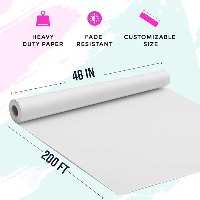 Bryco Goods 48" x 2400" White Kraft Paper Roll - Image 2