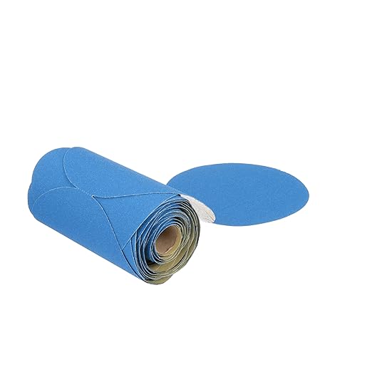 3M Stikit Blue Abrasive Disc Roll, 36202, No Hole, 6 in, 80+ Grade, Pack of 50, Automotive Sanding Discs for Coating Removal, Body Repair, Auto Sanding, Primer Sanding