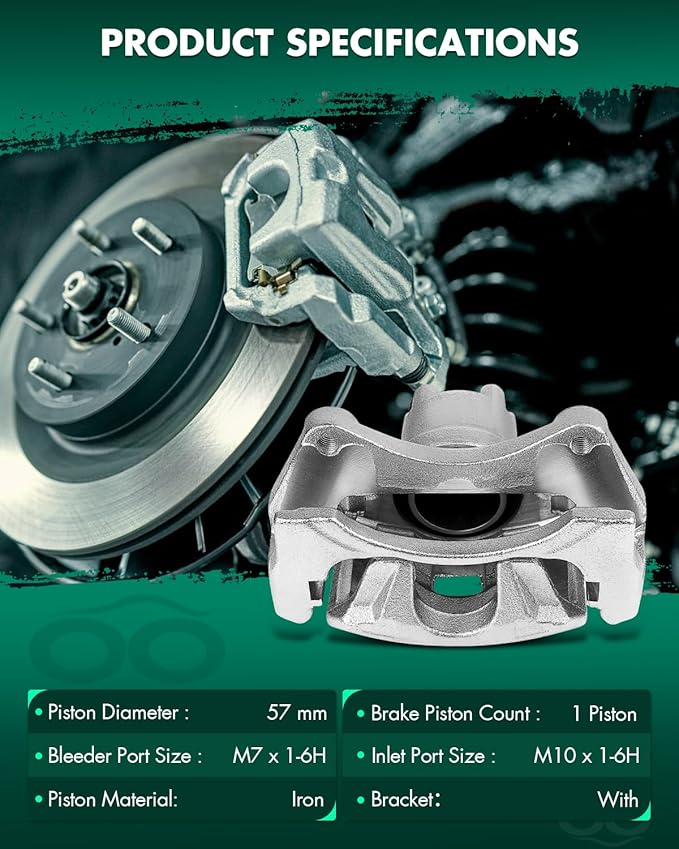 SCITOO Front Left Brake Caliper With Bracket 18B5032 Compatible For Chrysler 0 /Sebring, For Dodge Avenger 08-14 For Dodge Caliber 07-12 For Jeep Compass 07-17 For Jeep Patriot 07-17