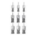 9 Pack Wire Wheels Brush for Drill, - Sizes 0.8" 1" 1.2", Mixiflor Knotted and Wire End Brush, for Derusting, Paint Removal, Deburring. Fast, Easy for Angle Grinder, Pneumatic - 2.75 Inch