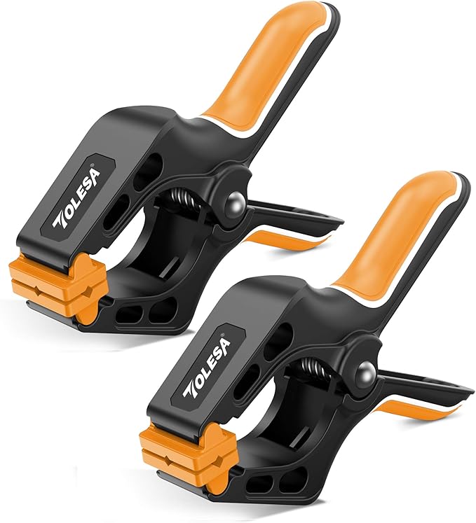 TOLESA 10 Inch Spring Clamps for Woodworking 2PC Large Wood Clamps with 37 Lbs Powerful Clamping Force Reinforced Plastic Nylon Clamps 3.5 Inch Jaw Opening with Heavy Duty Spring for Gluing Crafts