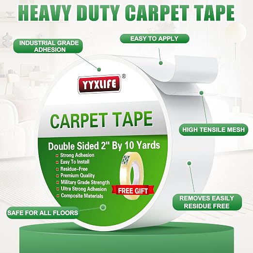 YYXLIFE Double Sided Removable Rug Tape - Image 2